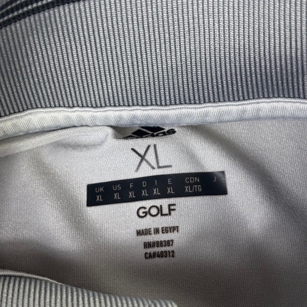 Adidas Golf Mens XL Quarter Zip Pullover Light Grey Performance Mock Neck Shirt - Picture 2 of 8